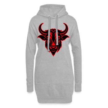 Bulle Hörner Kopf Silhouette - Hoodie-Kleid - Grau meliert - Vorne