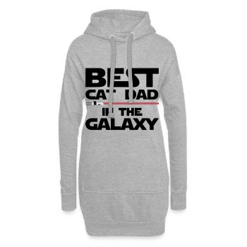 Bester Katzenpapa der Galaxie - Hoodie-Kleid - Grau meliert - Vorne