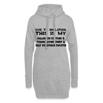 Due To Inflation This Is My Ugly Christmas Sweater - Hoodie-Kleid - Grau meliert - Vorne