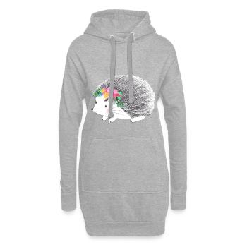 Igel - Hoodie-Kleid - Grau meliert - Vorne