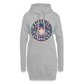 Anime - Sleep is overrated - Hoodie-Kleid - Grau meliert - Vorne