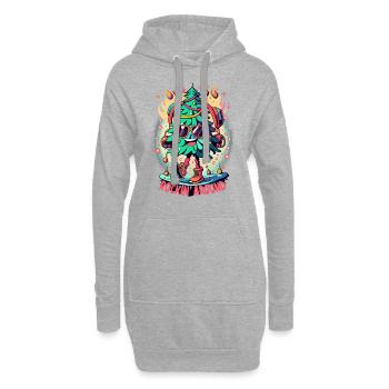 Arbre de Noël rock n roll! - Cadeau sucré - Sweat-shirt à capuche long Femme - gris chiné - Devant