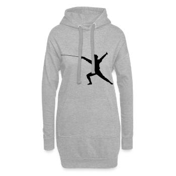 Silhouette d'escrime - Sweat-shirt à capuche long Femme - gris chiné - Devant