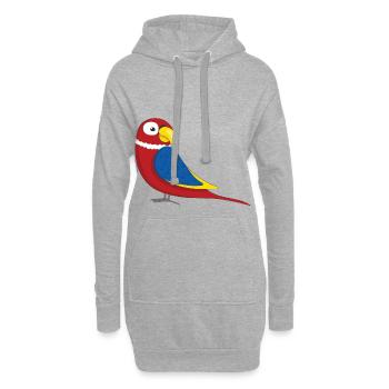 Papagei Bunt - Hoodie-Kleid - Grau meliert - Vorne