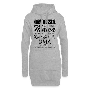 Muttertagsgeschenk Beste Mama Muttertag - Hoodie-Kleid - Grau meliert - Vorne