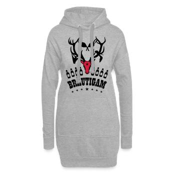 131 Hirsch JGA Bräutigam Bier Party lustig - Hoodie-Kleid - Grau meliert - Vorne