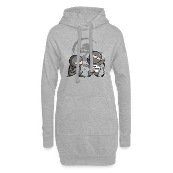 Sushi Ninja - Hoodie-Kleid - Grau meliert - Vorne