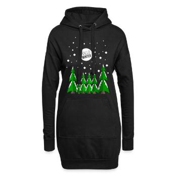 Winter - Hoodie-Kleid - Schwarz - Vorne