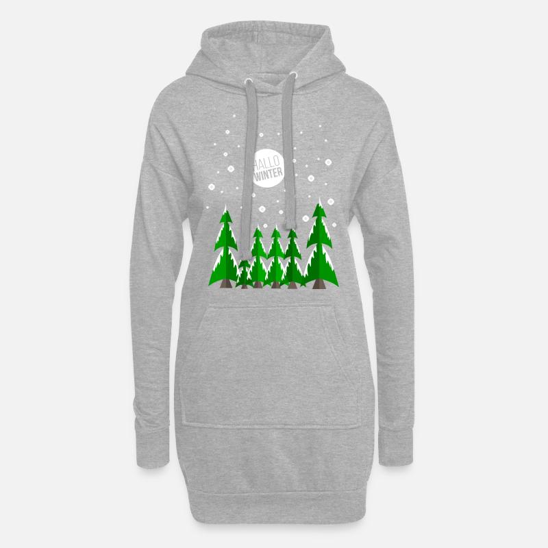 Winter - Hoodie-Kleid - Grau meliert