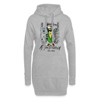 skateboard - Sweat-shirt à capuche long Femme - gris chiné - Devant