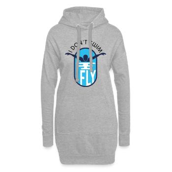 je ne nage pas - Sweat-shirt à capuche long Femme - gris chiné - Devant