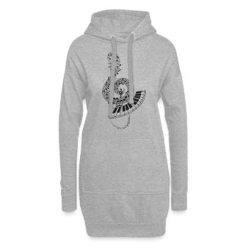piano - Sweat-shirt à capuche long Femme - gris chiné - Devant