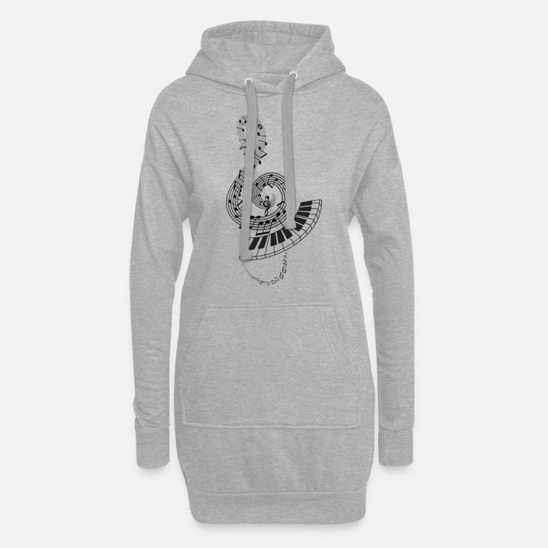 Klavier - Hoodie-Kleid - Grau meliert