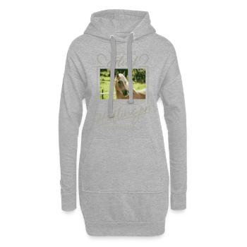 Haflinger « Glück » - Sweat-shirt à capuche long Femme - gris chiné - Devant