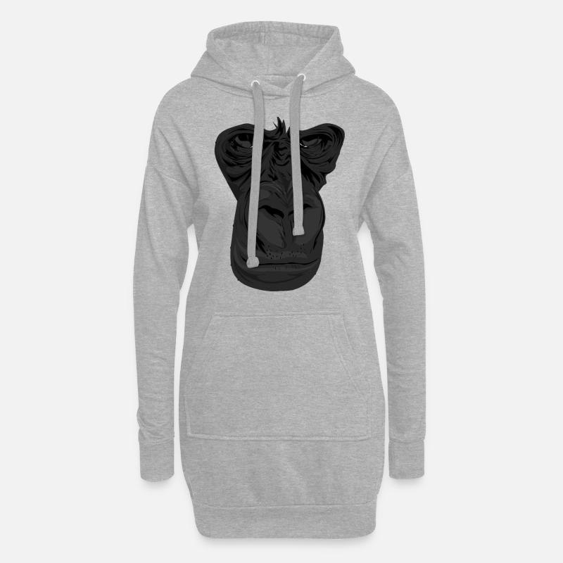 Gorilla - Hoodie-Kleid - Grau meliert
