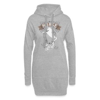 Cheval-fille cheval - Sweat-shirt à capuche long Femme - gris chiné - Devant