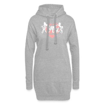 chevaux - Sweat-shirt à capuche long Femme - gris chiné - Devant
