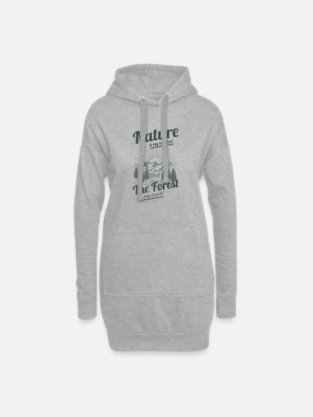 La nature est ma religion cadeau randonnée tshirt forêt - Sweat-shirt à capuche long Femme - gris chiné