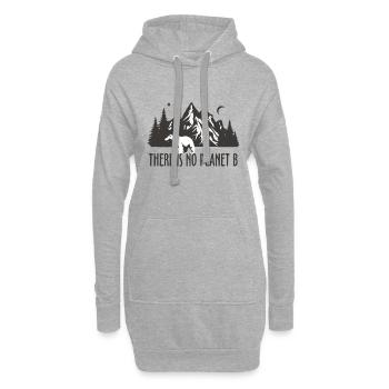 es gibt keinen Planeten b - Hoodie-Kleid - Grau meliert - Vorne