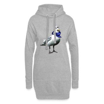 Seefahrer Möwe | Yolo-Artwork - Hoodie-Kleid - Grau meliert - Vorne