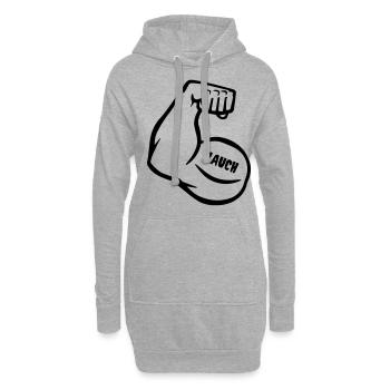 bras musculaire spirituel avec biceps - Sweat-shirt à capuche long Femme - gris chiné - Devant