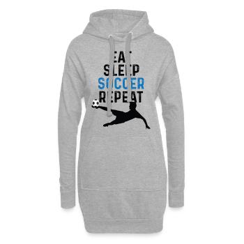 Eat Sleep Soccer Repeat Fussball Fussballspieler - Hoodie-Kleid - Grau meliert - Vorne