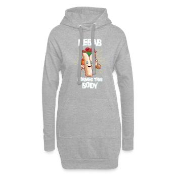 Kebab Formed This Body Lustiger Spruch Döner - Sweat-shirt à capuche long Femme - gris chiné - Devant