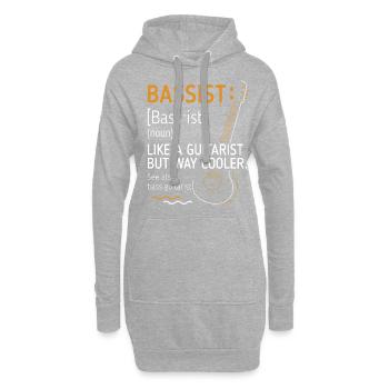Bassist Wie Ein Gitarrist Nur Cooler - Hoodie-Kleid - Grau meliert - Vorne