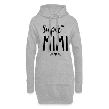 Super Mimi Muttertagsgeschenk der Frauen - Hoodie-Kleid - Grau meliert - Vorne