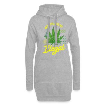 Keine Pflanze ist Illegal - Hoodie-Kleid - Grau meliert - Vorne
