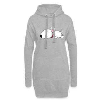 Bull Terrier Drôle Chien Mocassins Dames Enfants - Sweat-shirt à capuche long Femme - gris chiné - Devant