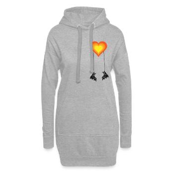 Inliner Inlineskaten Inliner fahren Geschenkidee - Hoodie-Kleid - Grau meliert - Vorne