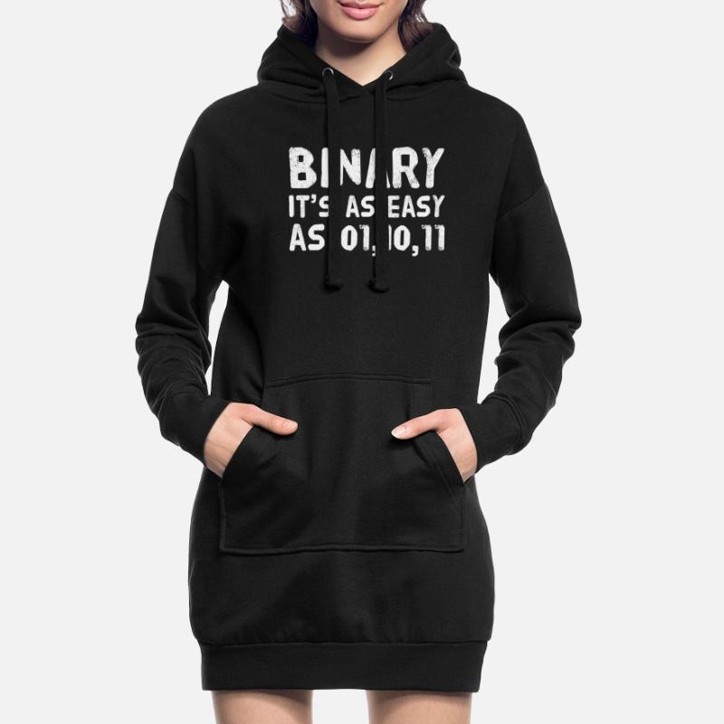 Informatiker Coder Binär Binary lustiger Spruch Hoodie-Kleid