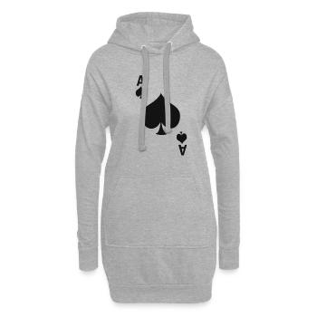 Spielkarte Pik Ass As Fasching Karneval Paare Grup - Hoodie-Kleid - Grau meliert - Vorne