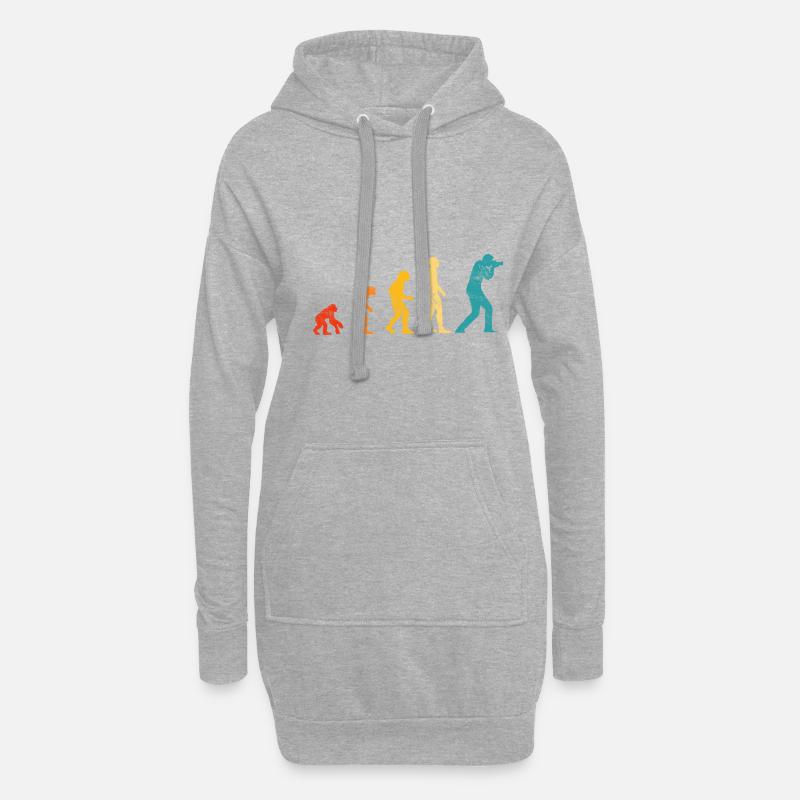 Retro Evolution Fotograf - Hoodie-Kleid - Grau meliert