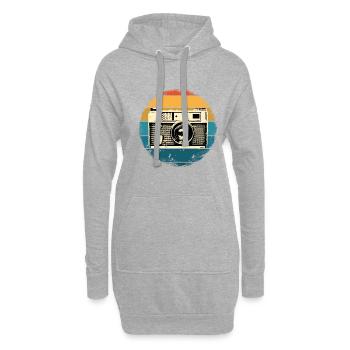 Vintage Retro Kamera - Hoodie-Kleid - Grau meliert - Vorne