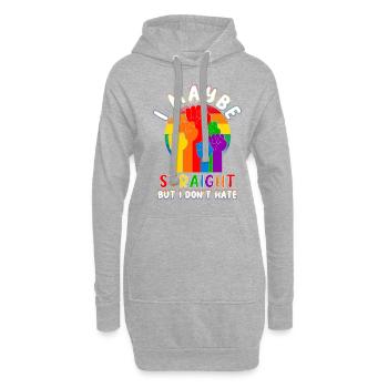 LGBT Rainbow Straight - Hoodie-Kleid - Grau meliert - Vorne