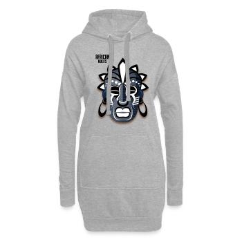 Masque africain, j'ai des racines africaines, Afrique - Sweat-shirt à capuche long Femme - gris chiné - Devant
