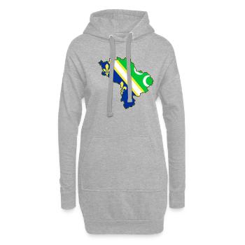 Sandzak Map, Sandzak Flag, Sandzak - Hoodie Dress - heather grey - Front