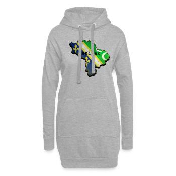Sandzak Map, Sandzak Flag, Sandzak - Hoodie-Kleid - Grau meliert - Vorne