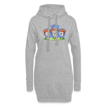 Die 3 Musketiere STRG ALT ENTF Internet Humor - Hoodie-Kleid - Grau meliert - Vorne