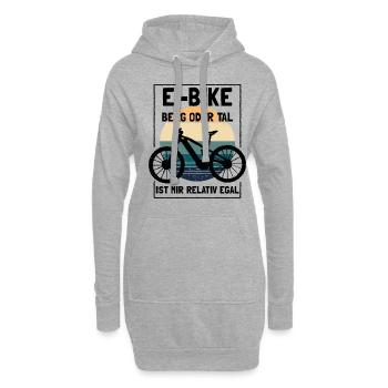 E-Bike Lustig Fahrrad Fahrradfahren Elektrofahrrad - Hoodie-Kleid - Grau meliert - Vorne