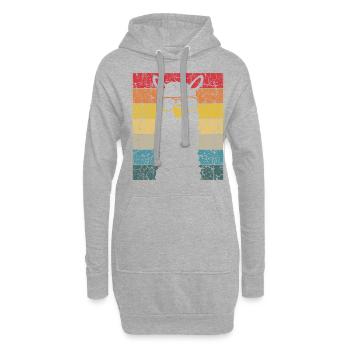 Lama Funny Retro Style Gift Vintage Alpaga Kids & - Sweat-shirt à capuche long Femme - gris chiné - Devant