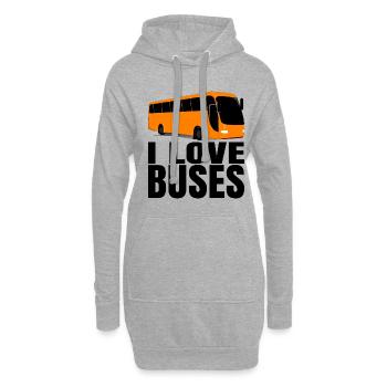Bus Busfahrer Geburtstag Geschenkidee Herren - Hoodie-Kleid - Grau meliert - Vorne