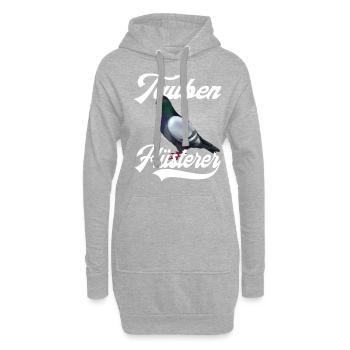 Tauben Taube lustiger Spruch Brieftaube Geschenk - Hoodie-Kleid - Grau meliert - Vorne