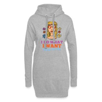 Je fais ce que je veux Femme Fille Hippie - Sweat-shirt à capuche long Femme - gris chiné - Devant