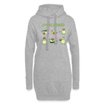 Avocado Sport Fitness Avocardio Spruch lustig - Hoodie-Kleid - Grau meliert - Vorne