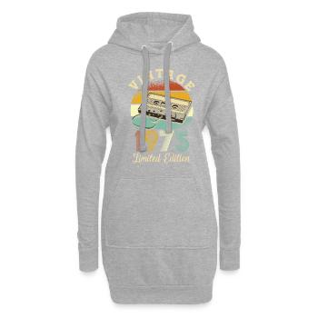 Millésime 1975 - Sweat-shirt à capuche long Femme - gris chiné - Devant