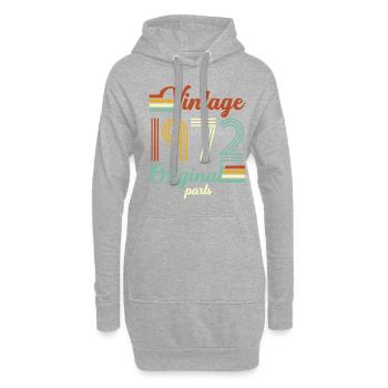 Vintage 1972 Original - Hoodie-Kleid - Grau meliert - Vorne