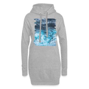 Wellen Meer Sommer Urlaub - Hoodie-Kleid - Grau meliert - Vorne